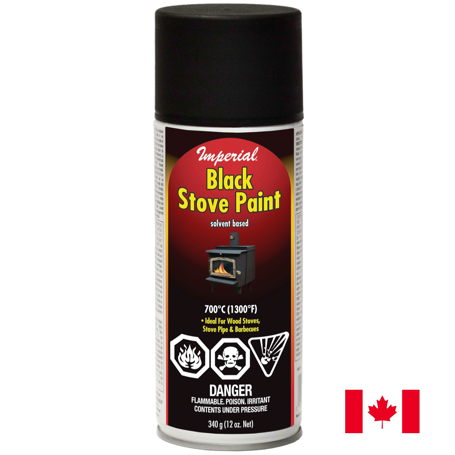 Black Aerosol Stove Paint (Solvent Base) Imperial