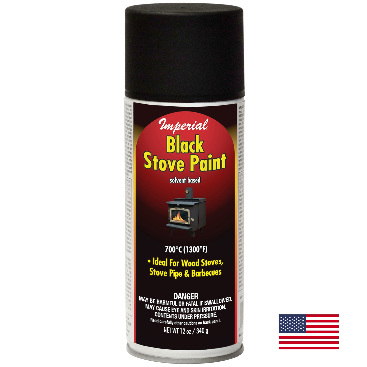 Black Aerosol Stove Paint (Solvent Base) Imperial