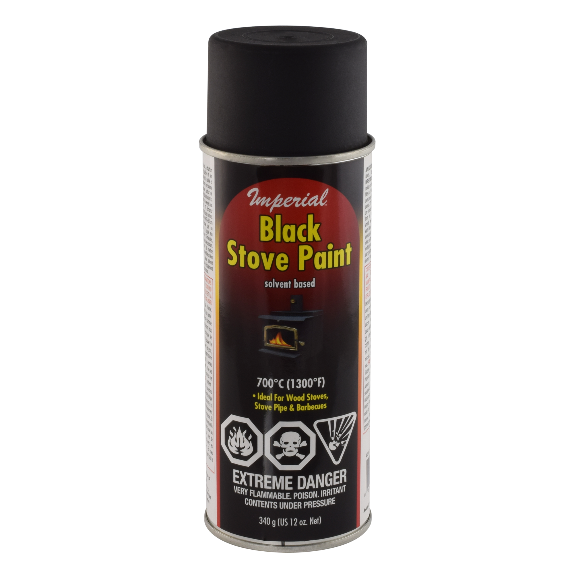 Black Aerosol Stove Paint (Solvent Base) Imperial