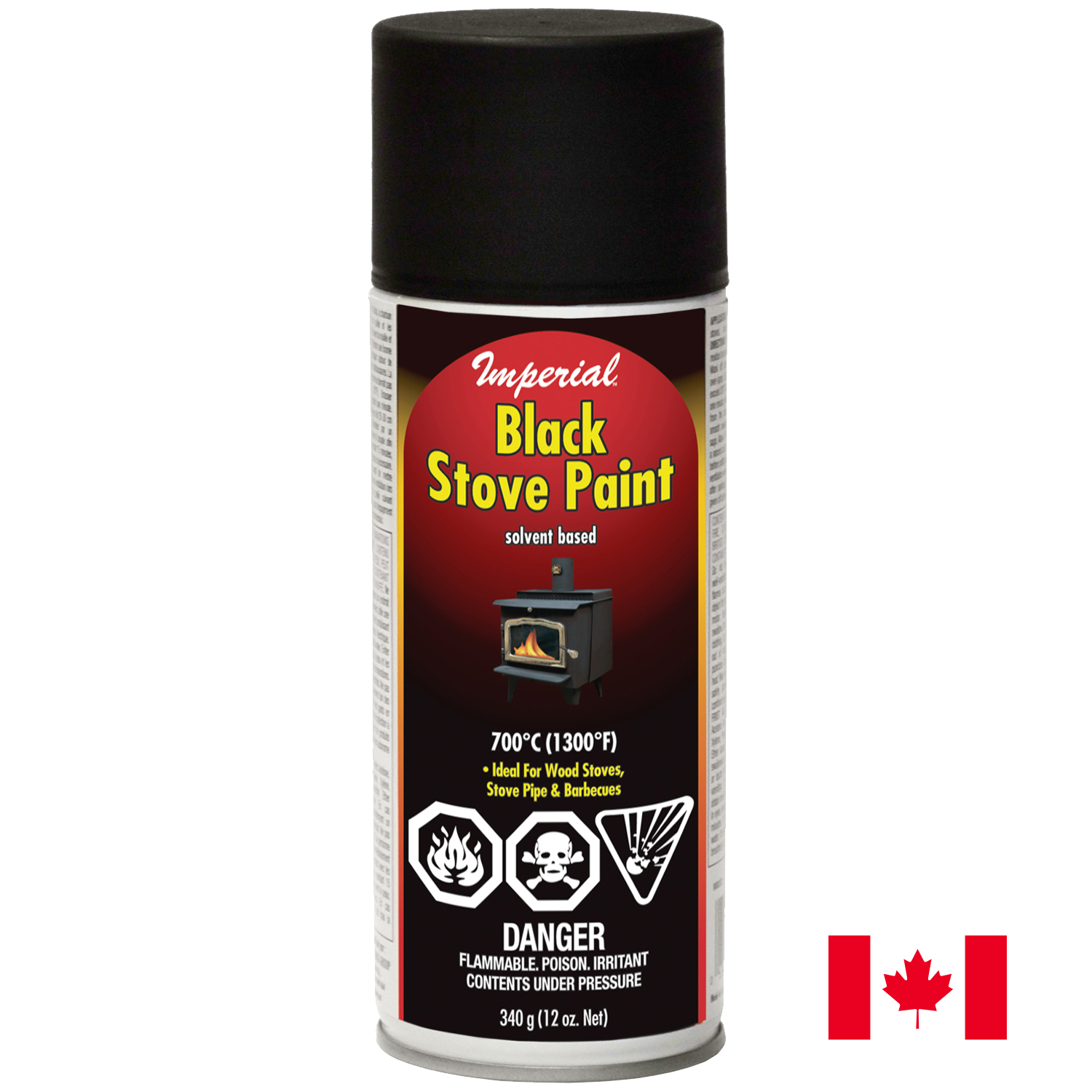 Black Aerosol Stove Paint (Solvent Base) Imperial